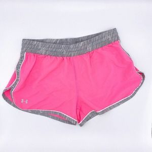 UNDER ARMOR Hot Pink Camo Trim Running Shorts